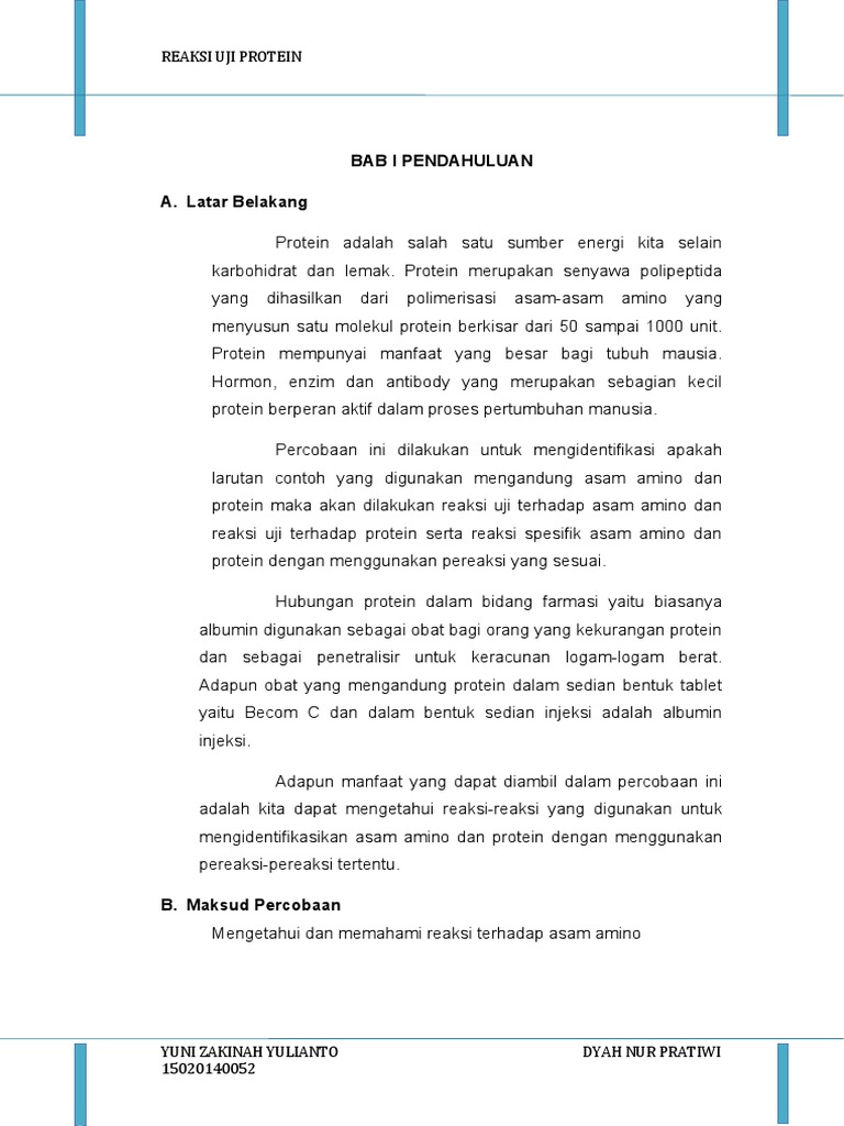 Reaksi Uji Protein Pdf