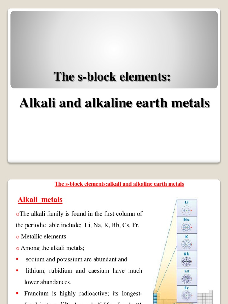 Alkaline Earth Metal | PDF | Lithium | Oxide