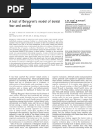 De Jongh - 2011 - A Test of Berggren S Model of Dental Fear and Anxiety