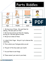 Complete sentences with body parts from the Word bank