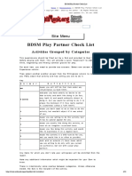 BDSM Play Partner Check List