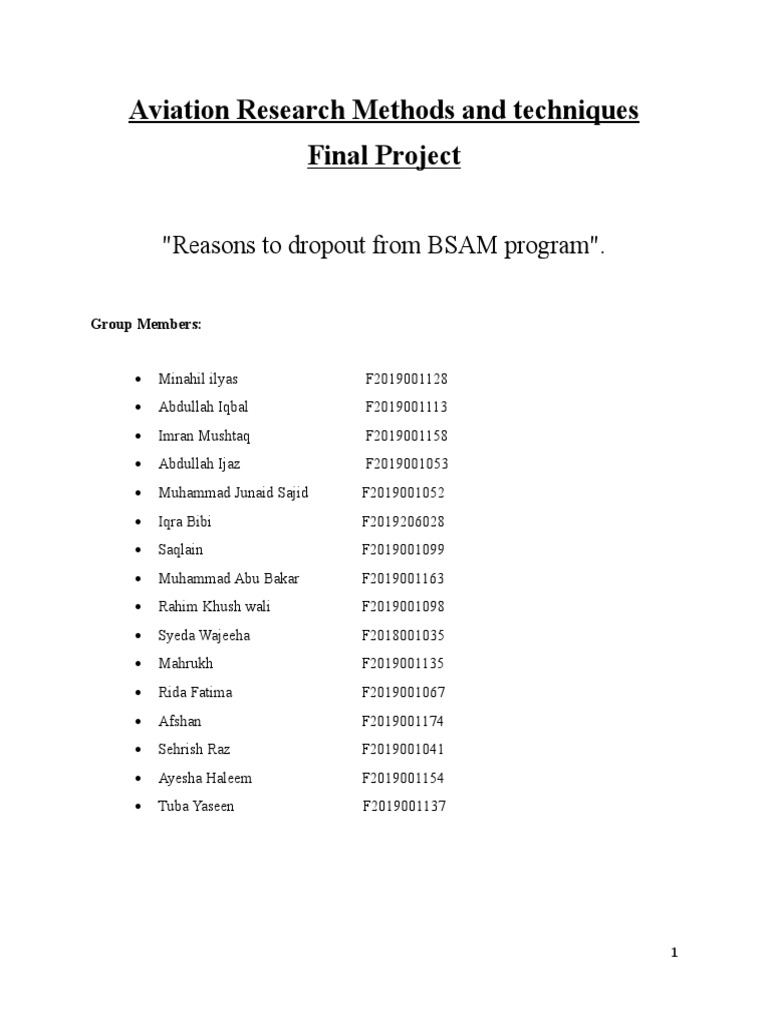 Reasons for BSAM Program Dropouts | PDF | Survey Methodology | P Value