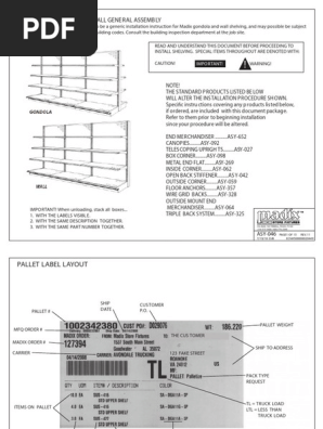 Madix Gondola Shelving Assembly Guide | PDF | Pound (Mass) | Pallet