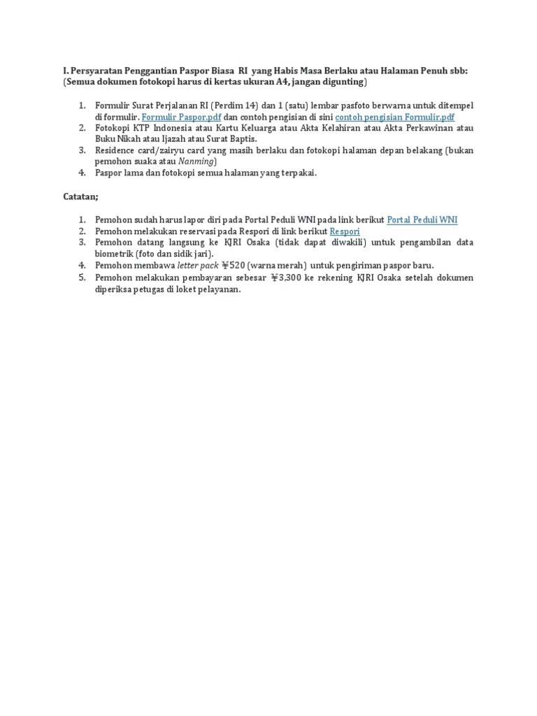Syarat Perpanjang Paspor PDF