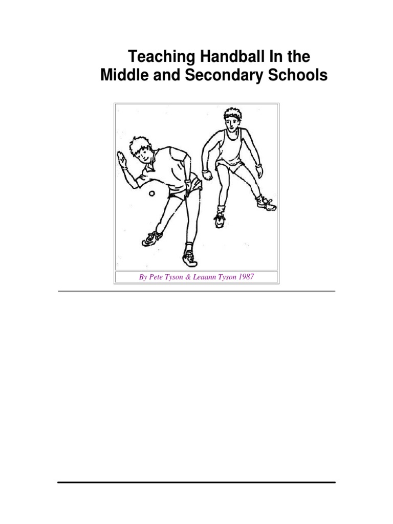Teaching Handball in The Middle and Secondary Schools PDF Pitcher