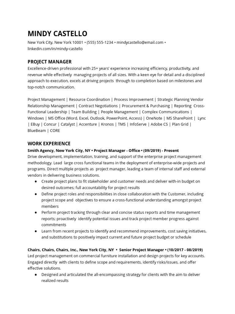 Project Manager Resume Overview | PDF | Project Management | Business