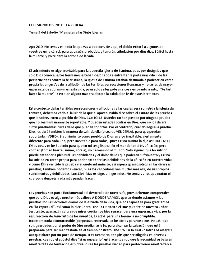 Designio Divino en la Prueba de Fe | PDF | Cristo (título) | Creencia ...