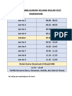 Jadwal Pembelajaran Selama Bulan Suci Ramadhan