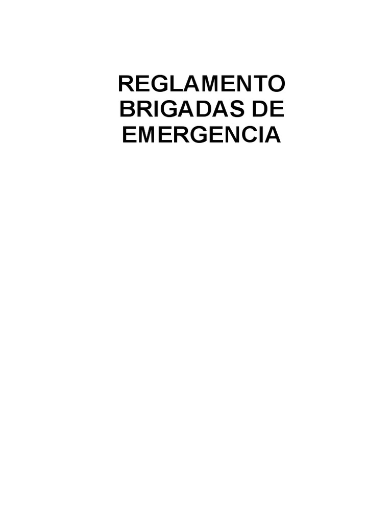 Reglamento de Brigadas de Emergencia | PDF | Seguridad y salud ...