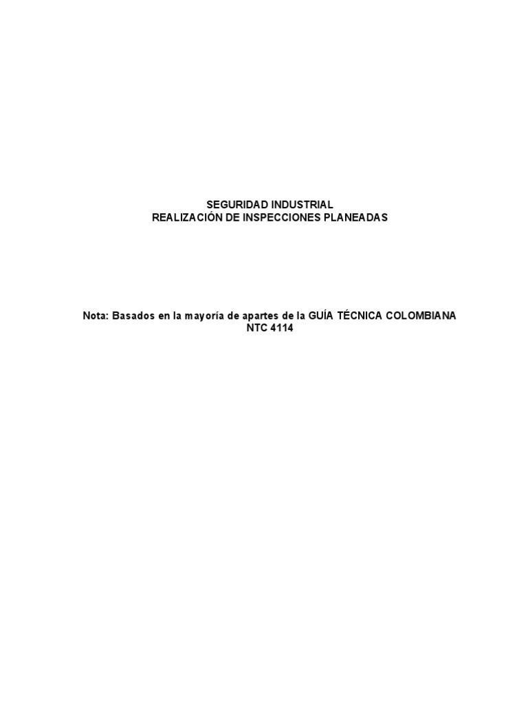 FORMATOS DE INSPECCI+ôN | PDF | Seguridad y salud ocupacional