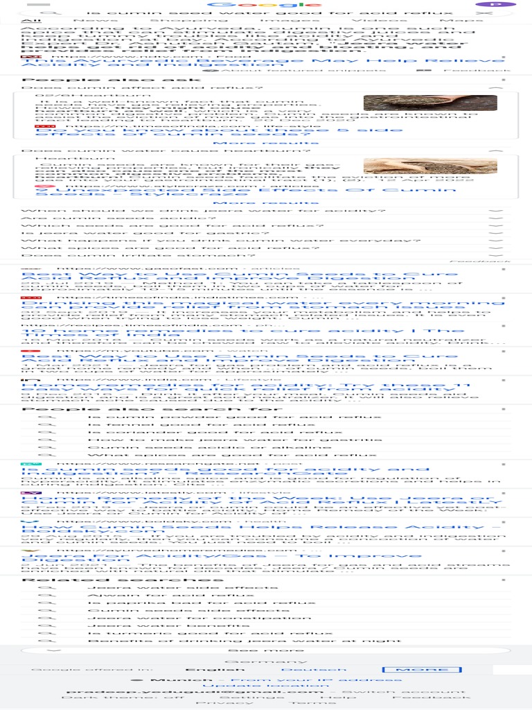 Is Cumin Seed Water Good For Acid Reflux Google PDF Heartburn Digestion