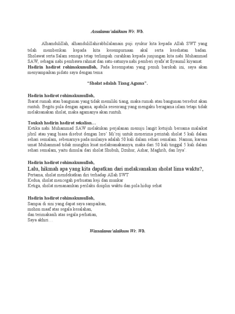 Pidato Sholat | PDF