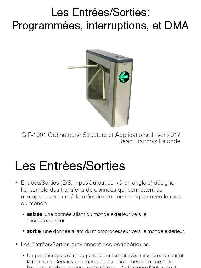 Périphériques d'Entrée/Sortie en Informatique | PDF | Entrée/Sortie ...
