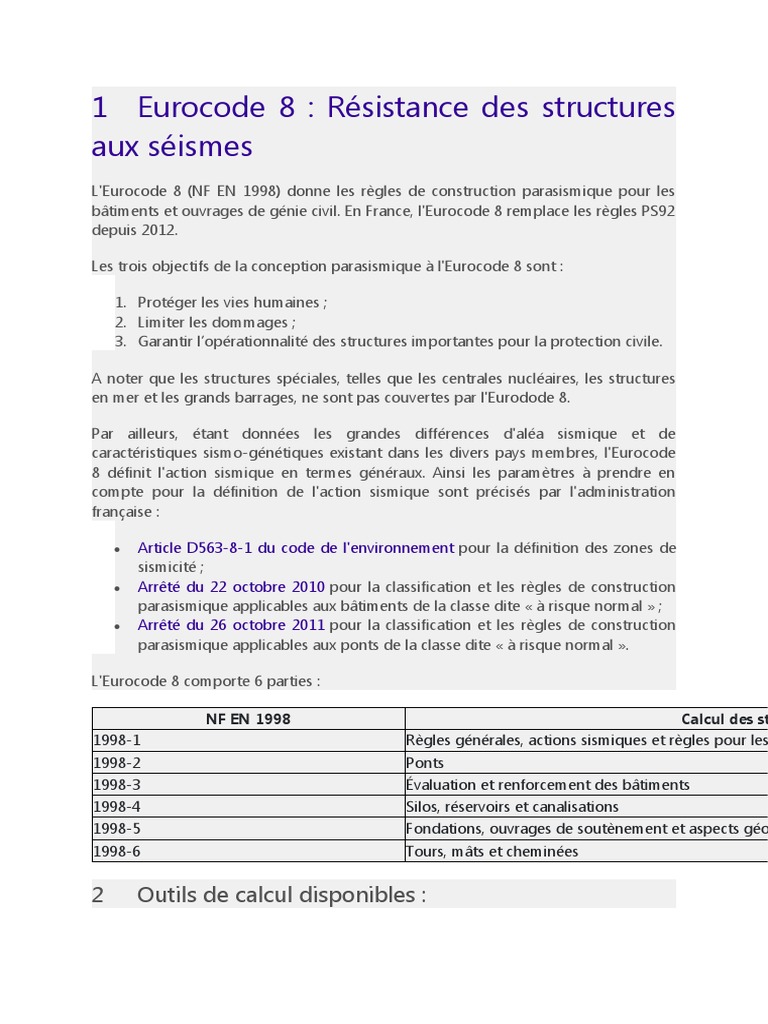 Eurocode 8 : Construction sismique | PDF | Maison et jardin | Sciences ...