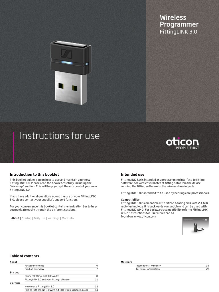 FittingLINK 3.0 User Guide | PDF | Hearing Aid | Usb