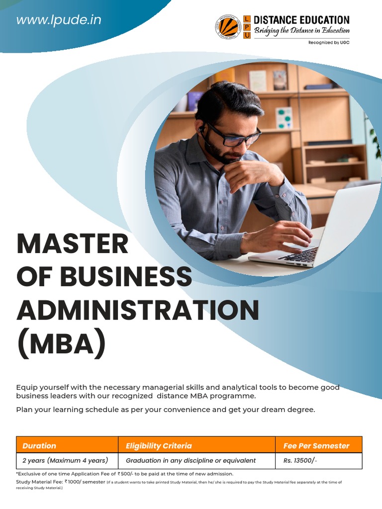 Master of Business Administration (MBA) : WWW - Lpude.in | PDF | Master ...
