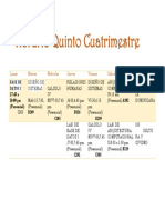 Horario Quinto Cuatrimestre