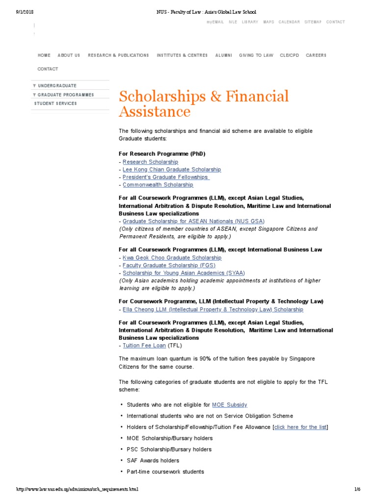 Nus Faculty Of Law Asia S Global Law School Pdf Educational