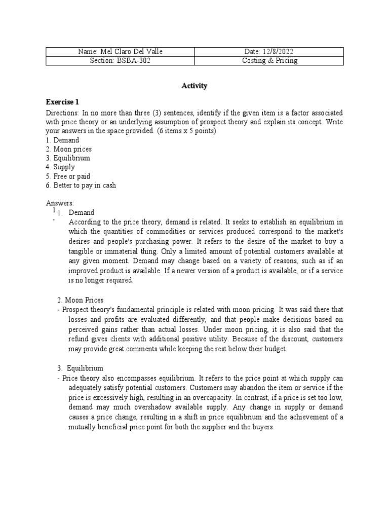 Pricing Theory and Strategies Explained | PDF | Pricing | Prices