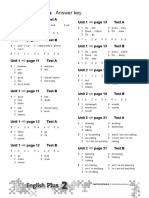 Five Minute Tests Answers