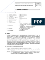 UNPRG Silabo Estadistica II para Ing, Química Ponce Ciclo 2022 II