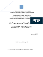 El Conocimiento Científico Y El Proceso de Investigación