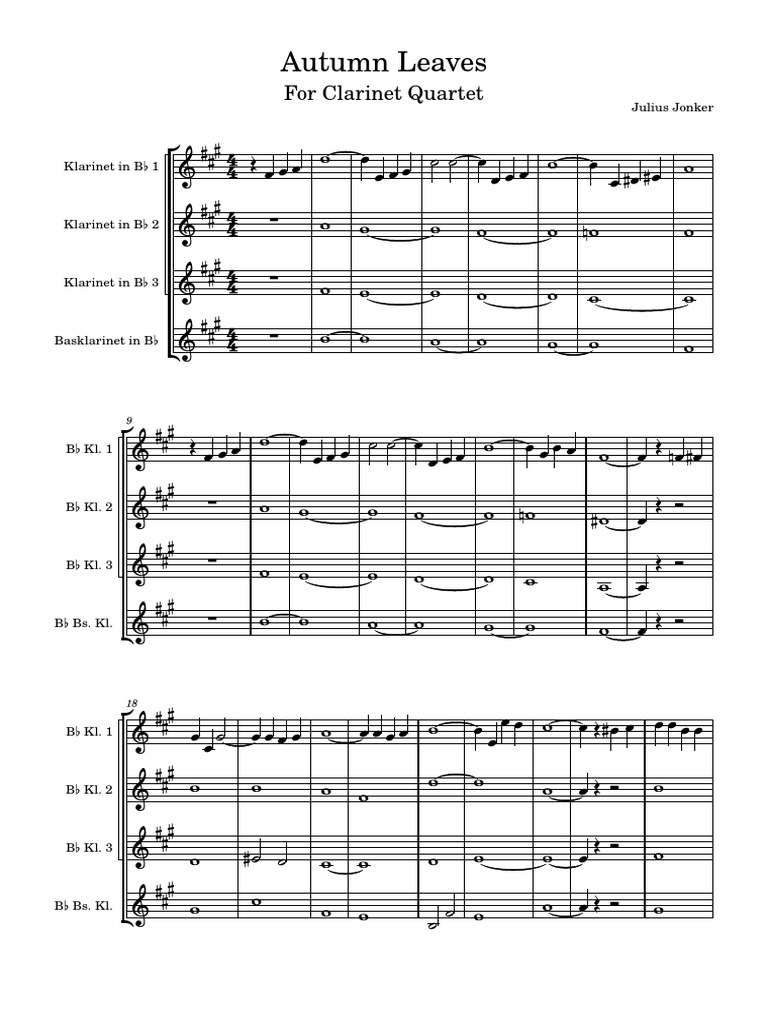 Autumn Leaves Quartet) PDF