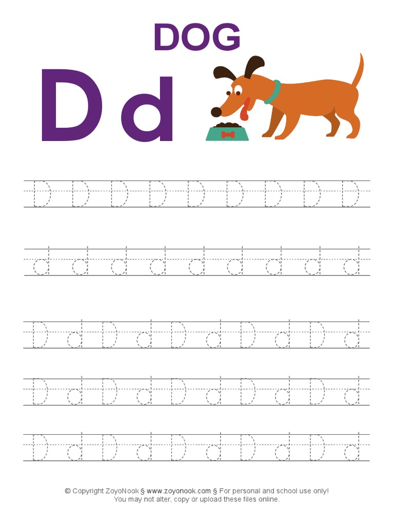 Kids Alphabet D Worksheets PDF