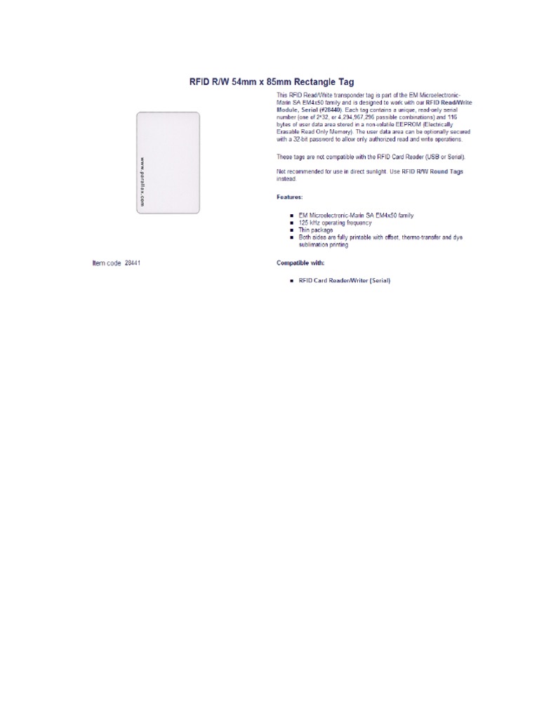 125khz RFID Card | PDF