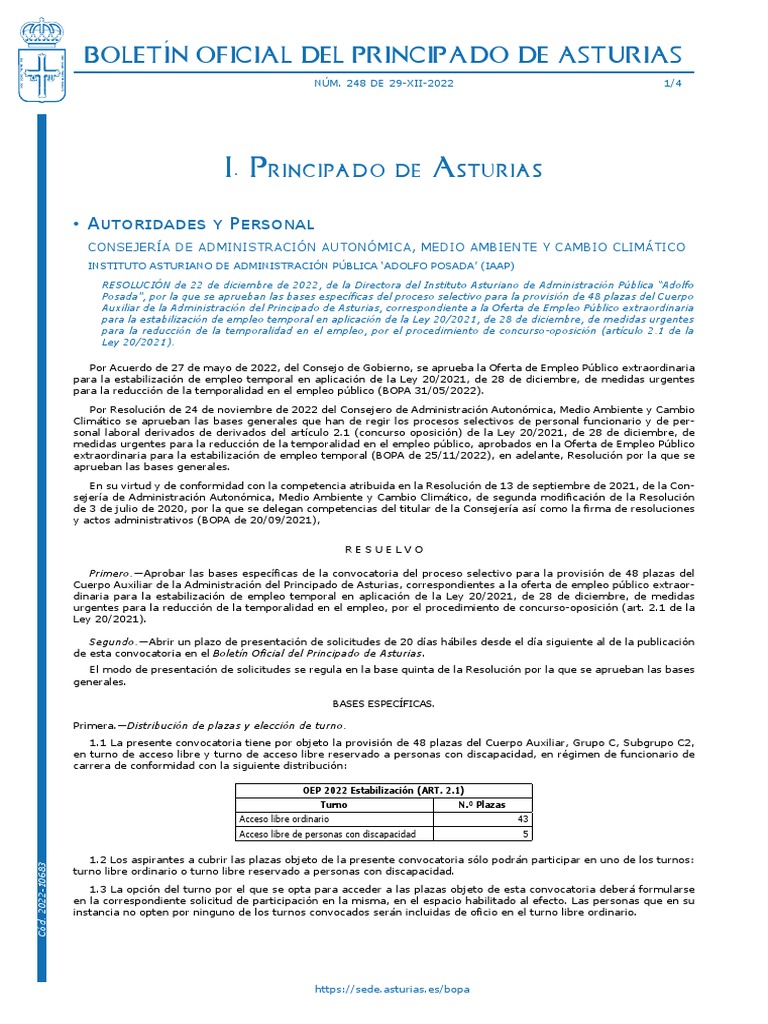 Boletín Oficial Del Principado de Asturias | PDF | Instituciones ...