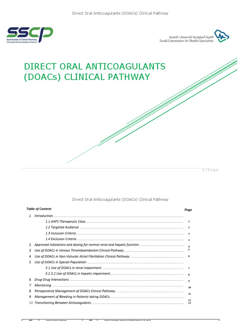 Direct Oral Anticoagulants (DOACs) | PDF