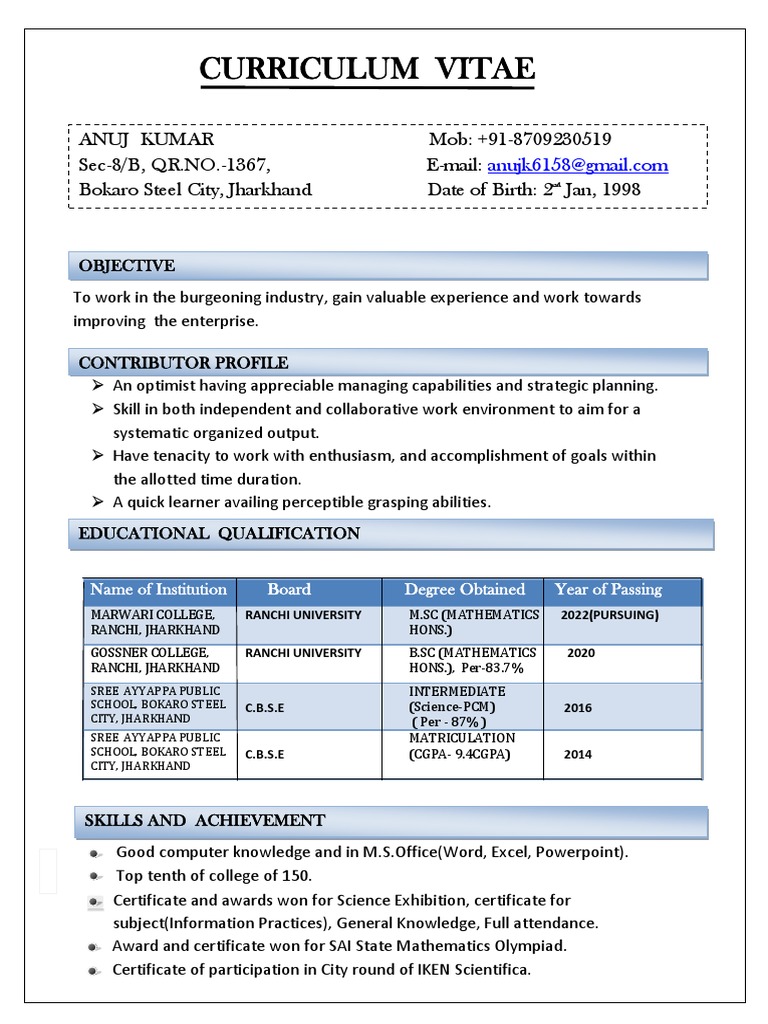Academic Achievements and Skills Summary | PDF
