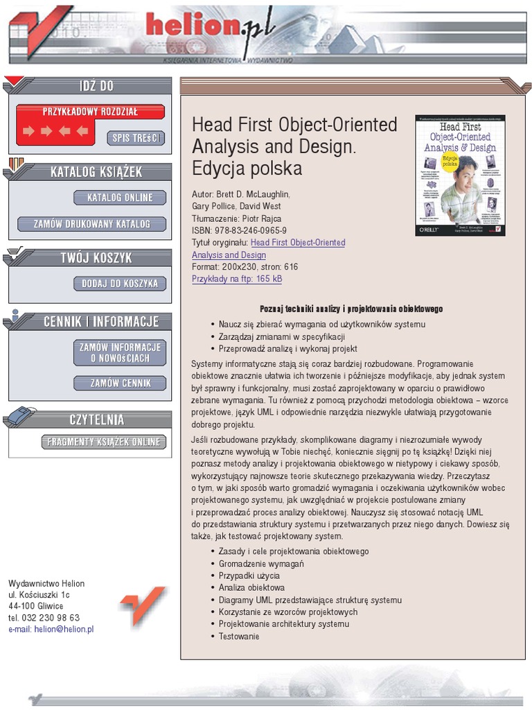 Head First ObjectOriented Analysis and Design. Edycja Polska (Rusz