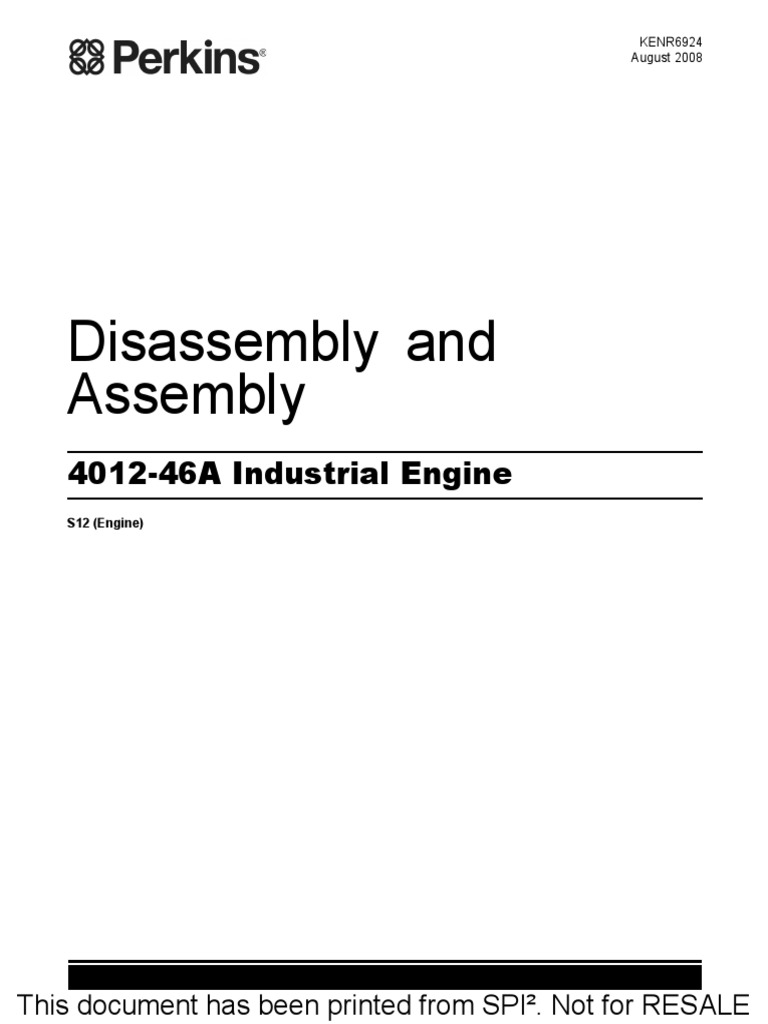 4012-46A Engine Disassembly Guide | PDF | Internal Combustion Engine ...