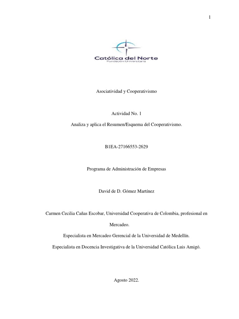 Historia y Principios del Cooperativismo en Colombia | PDF ...