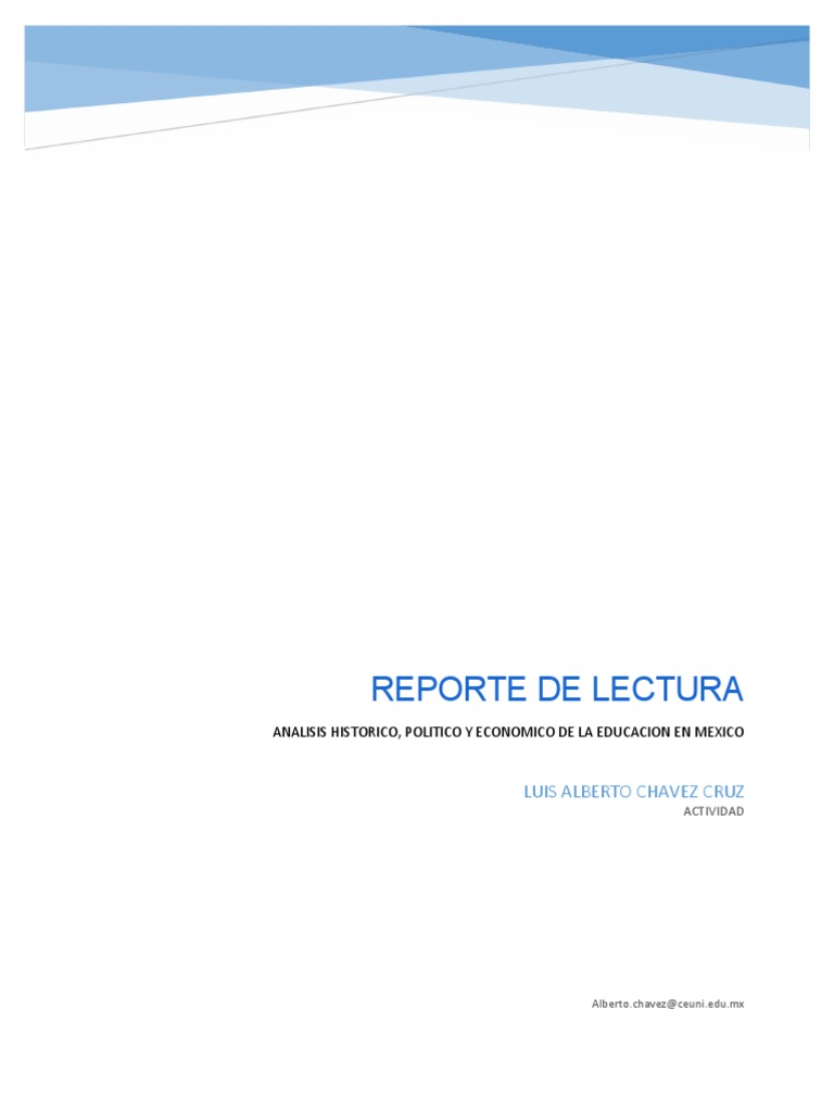 Reporte De Lectura Pdf