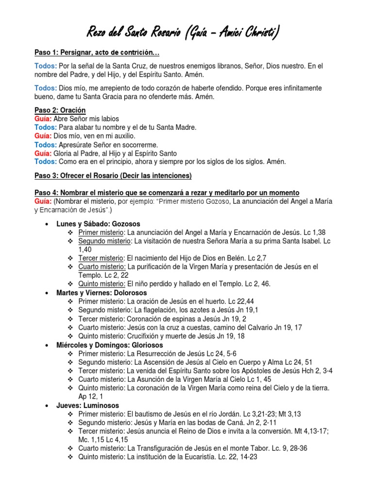 Guía Santo Rosario | PDF | María, madre de Jesús | orador del Señor