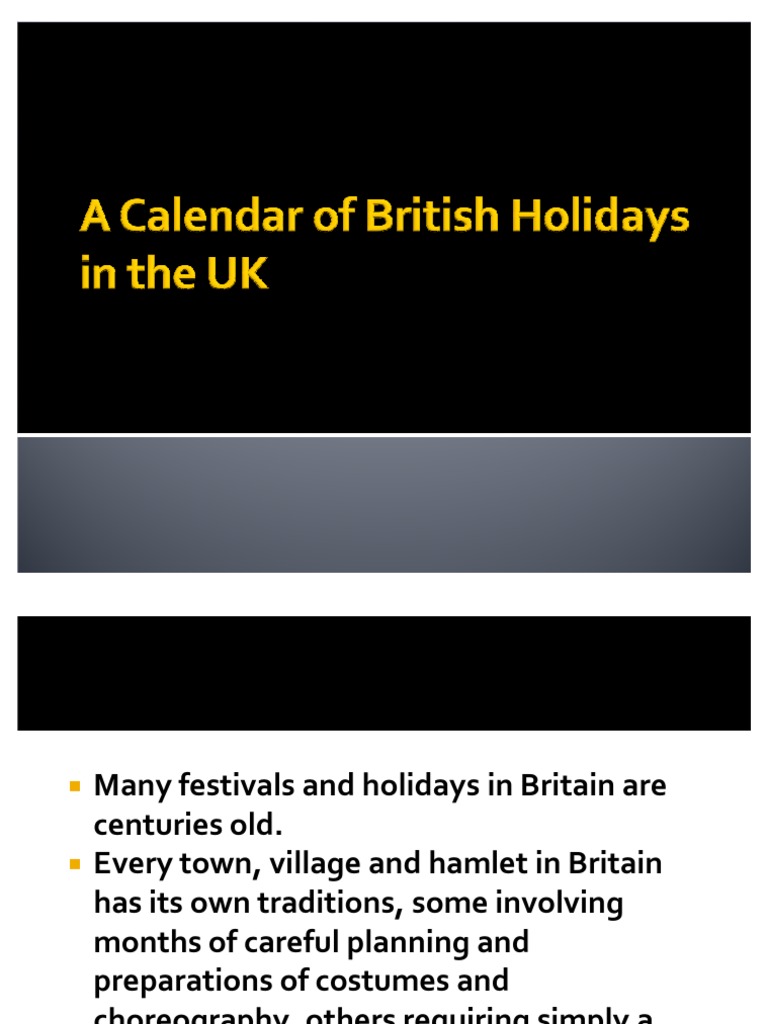A Calendar of British Holidays in The UK | PDF | Festival | Easter