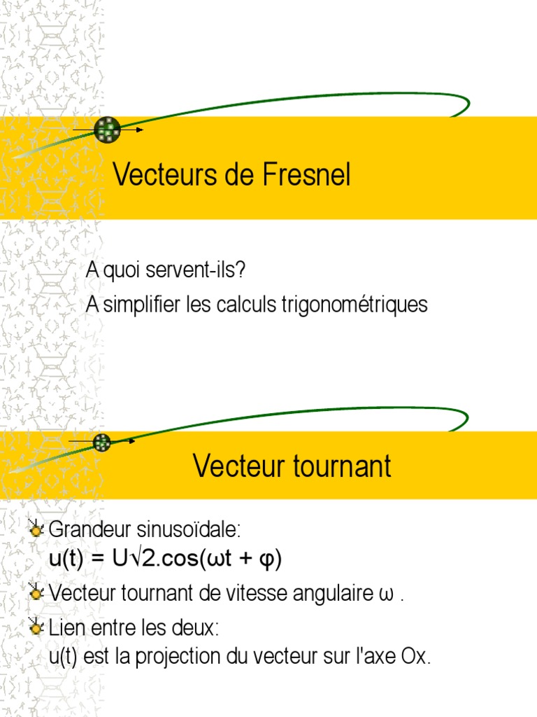 Vecteurs de Fresnel et Calculs Associés | PDF | Algèbre générale | Triangle