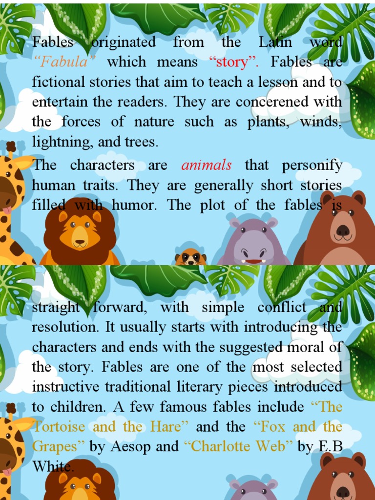Fable short story discount