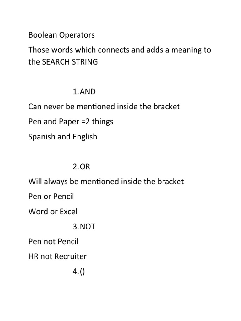 Boolean Operators | PDF