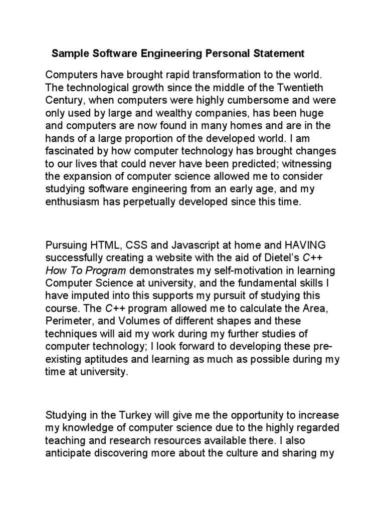 Personal statement pdf university science