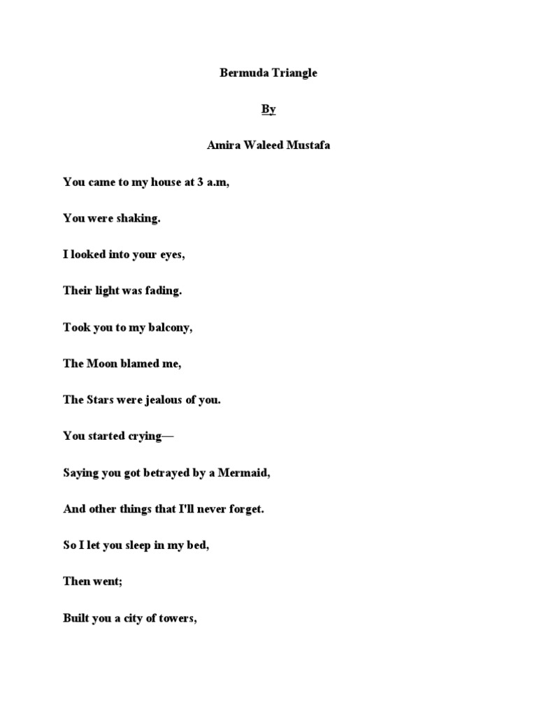 Love Lost in Bermuda Triangle | PDF | Poetry