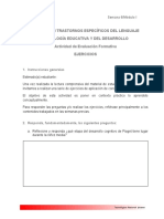 Mención en Trastornos Específicos Del Lenguaje Psicología Educativa Y Del Desarrollo Actividad de Evaluación Formativa Ejercicios