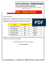 AvaliaÃ Ã Es de RecuperaÃ Ã o - Cronograma e OrientaÃ Ã Es (2Â SÃ©rie) - 1670426420