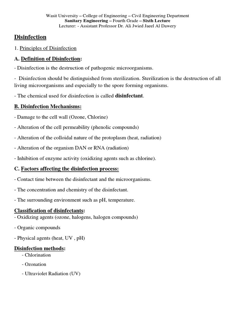 Chlorination PDF Ultraviolet Disinfectant