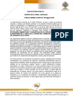 Convocatoria pública embellecimiento gruta Virgen del Carmen El Peñol