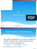 Section 8.3 Trigonometric Substitutions