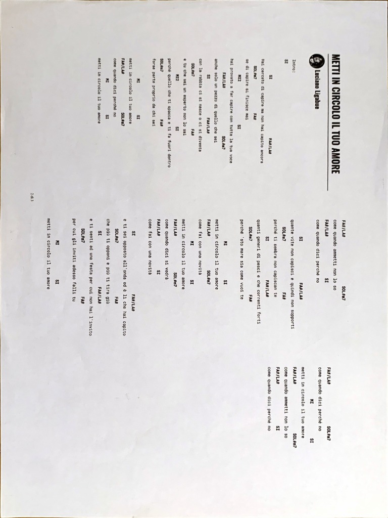 Metti in Circolo Il Tuo Amore PDF