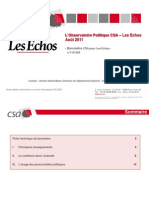 Le baromètre CSA-Les Echos - Août 2011